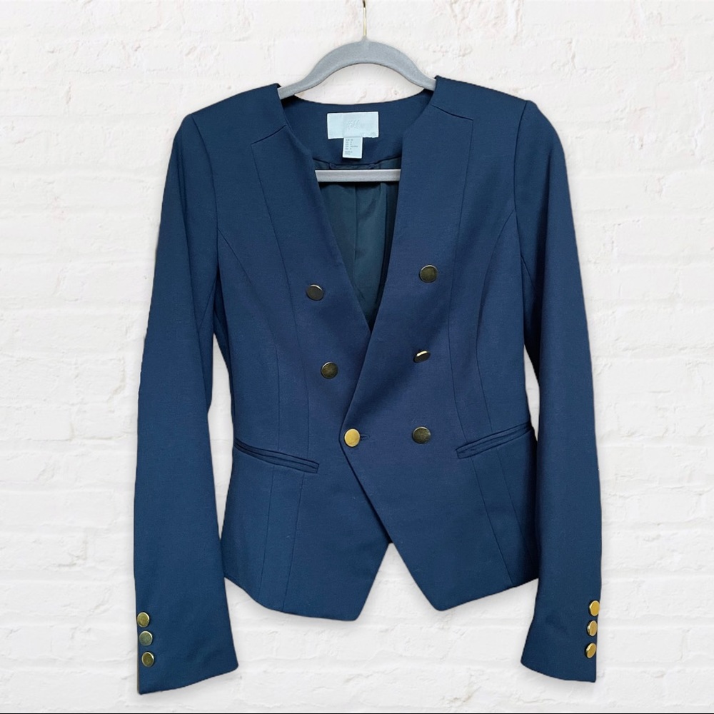 H&M Navy Military Style Blazer | US 8